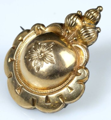 BROSCHE BIEDERMEIER, Schaumgold, 4,2x3cm, 7,5g
