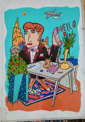 Götze, Moritz (geboren 1964) Hello, Farbserigraphie, 1995.