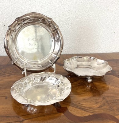 Silberteller, zwei Stück. 800er und 830S (dänisches Silber).