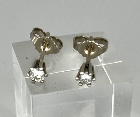 Paar Brillant Ohrstecker, 585 Weißgold, 0,16ct w/si.