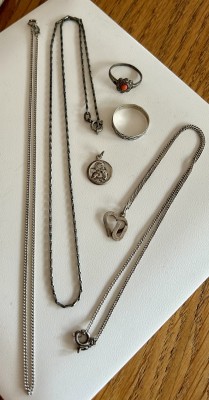 Silberschmuck-Konvolut, Silber 835, bestehend aus: