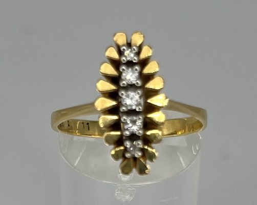 Feiner Ring, Gelbgold 750.