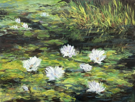Steinhauser, Erwin (1939-2023) Seerosen, Acryl auf Leinwand.