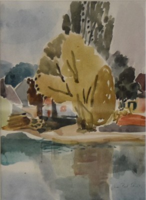 Schmitz, Jean Paul (1899-1970) Baum am Wasser, Aquarell.