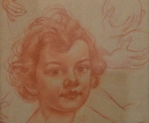 Amiet, Cuno (1868-1961) Mädchen-Portrait, Rötelzeichnung.