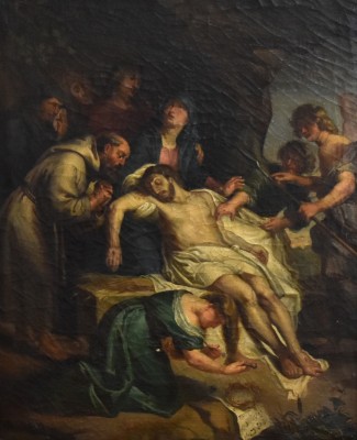 Vollmar, Ludwig (1842-1884) Grablegung, Öl auf Leinwand.