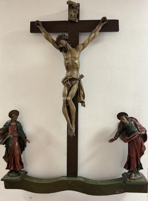 Kreuzigungsszene - Kreuzigungsgruppe - Golgotha-Gruppe, 18. Jahrhundert, Süddeutschland.