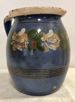 Großer Wasserkrug mit Henkel, Keramik aus Ungarn, 19. Jahrhundert.