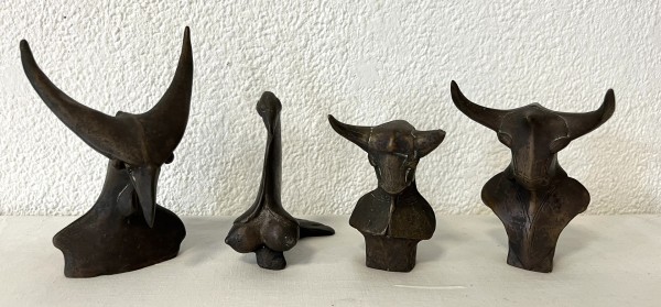 Rumpf, Gernot (geboren 1941) Tierfiguren, vier Bronzeskulpturen.