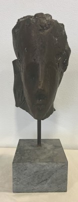 Thiel, Wolfgang (geboren 1951) Männliches Gesicht, Bronzeskulptur, 1985.