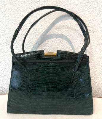 Handtasche Lagarto Argentina, grüne Repitloptik.