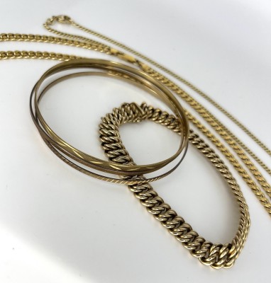 Schmuckkonvolut, sechsteilig, Gelbgold 333 (punziert und getestet).