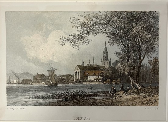 Constanz, kolorierte Lithografie, gezeichnet F. Würthle, gestochen Jacottet.