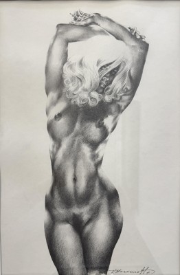 Karassioff, Valery (geboren 1939) Akt einer Blondine, 1997, Zeichnung.