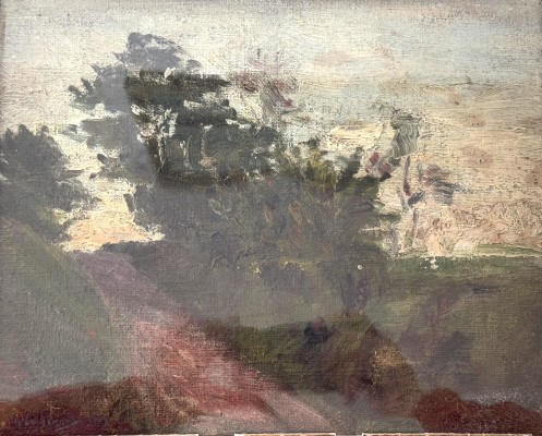 Liebermann, Max (1847-1935) zugeschrieben, Spaziergang, Öl auf Platte.