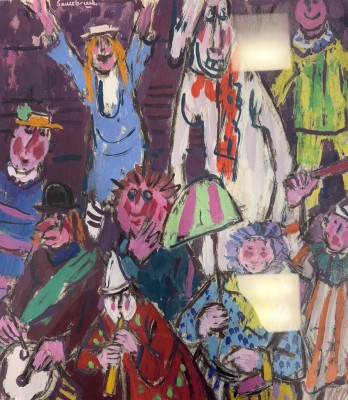 Sauerbruch, Hans (1910-1996) Fasnachtstreiben, Tempera auf Platte.
