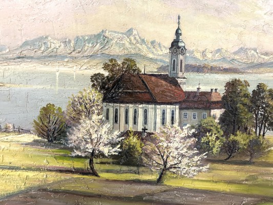 Staib, Wilhelm (20. Jahrhundert) Die Birnau, Öl auf Platte.