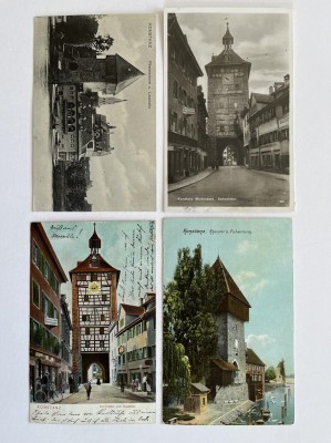 30 Postkarten Konstanz,, Sammelschwerpunkt 'Stadttore, Türme, Säulen', Jahrhundertwende.