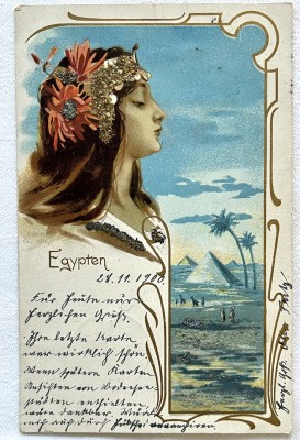 Postkarten Konvolut, zwölf Stück, meist um 1900, u.a. Ägypten, Zürich, Wien, Stuttgart, Heidelberg.