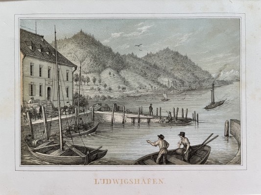 Ludwigshafen am Bodensee, zwei Lithographien/Stahlstiche, 19. Jahrhundert.