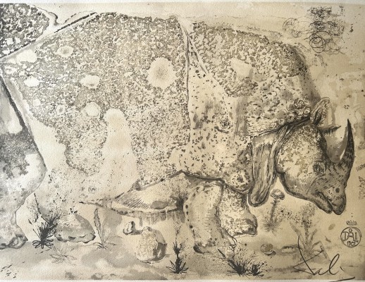 Dali, Salvador (1904-1989) zugeschrieben, Nashorn, 1968, Lithographie.