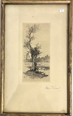 von Fichard, Maximilian (1836-1923) Knorriger Baum, Radierung, 1913.