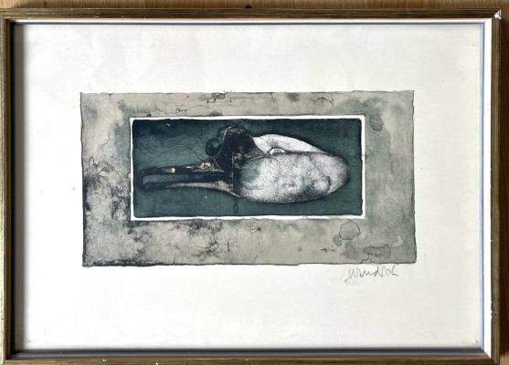 Wunderlich, Paul (1927-2010) Schwanenkopf, Farblithographie. Typisches Bild von Wunderlich, das Kuriosität erweckt.