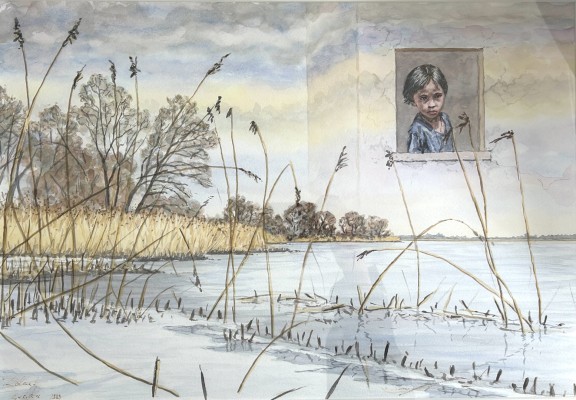 Heyder, Roland (geboren 1956) Seeansicht, 1989, Aquarell.