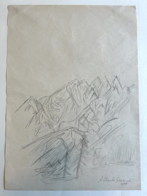 Giacometti, Alberto (1901-1966) Berge, 1955, Zeichnung.