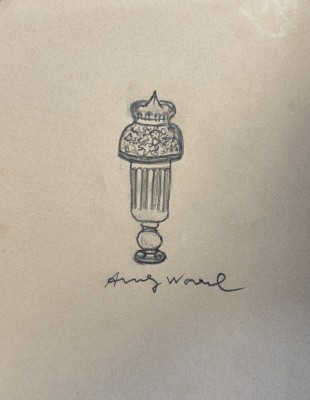 Warhol, Andy (1928-1987) zugeschrieben, Lampe, Bleistift-Zeichnung.