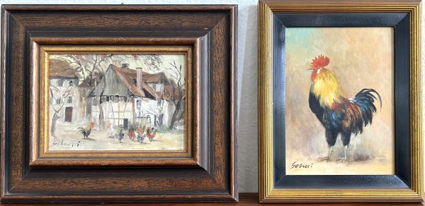 Schori, Georg (19./20.Jahrhundert  Wangen und Hahn, zwei Werke, Öl auf Holz.
