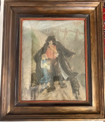 Schraegle, Gustav (1867-1925) Der gute Hirte, Öl auf Karton, 1893.