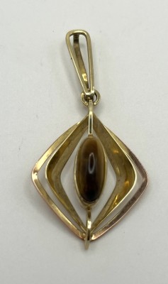 Anhänger, Tigerauge, unter 333 Gelbgold 