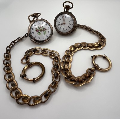 Taschenuhr, 800er Silber, zwei Stück.