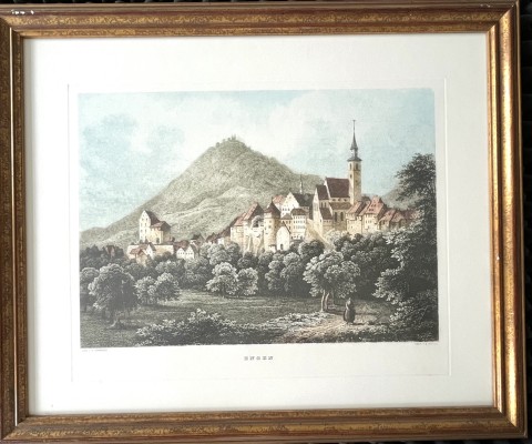 Engen, Corradi/Höfer, wohl Abzug der alten Platte, aber deutlich vergrößert dargestellt, um 1850.