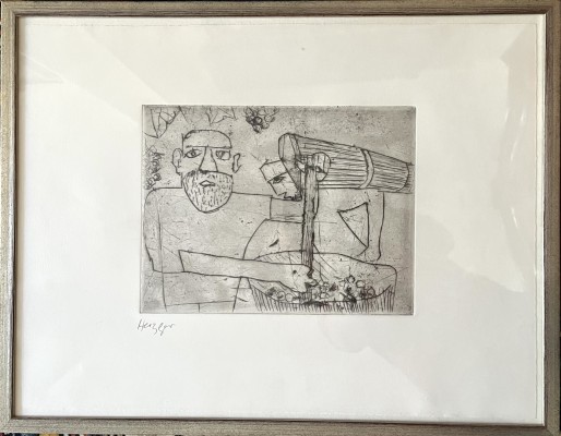 Herzger, Walter (1901-1985) Weinlese, Radierung.