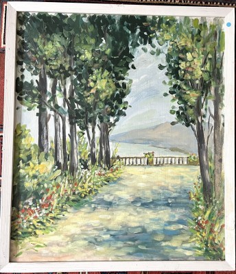 Steinhauser, Erwin (1939-2023) Ausblick auf das Meer, Öl auf Platte.
