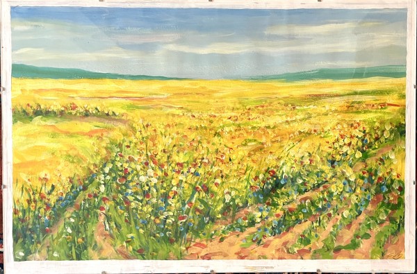 Steinhauser, Erwin (1939-2023) Blumenwiese, 1983, Öl auf Malkarton.