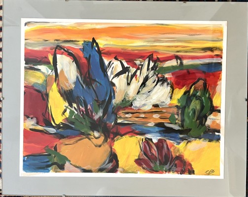 Steinhauser, Erwin (1939-2023) Farbexplosion der Natur, Öl auf Malpapier.