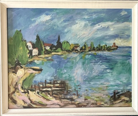 Steinhauser, Erwin (1939-2023) Seelandschaft, Öl auf Platte.