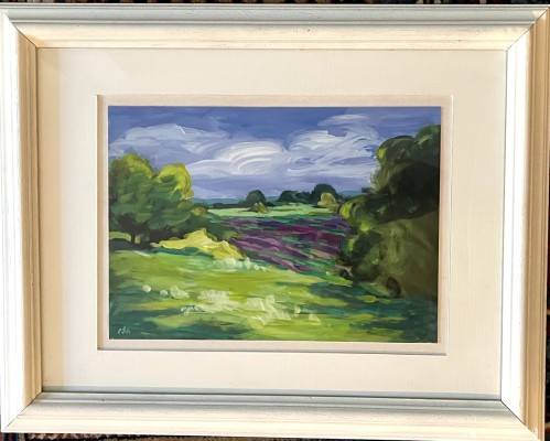 Steinhauser, Erwin (1939-2023) Landschaft an einem Sommertag, Öl auf Malpapier.