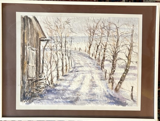 Steinhauser, Erwin (1939-2023) Verschneite Landschaft, Mischtechnik.