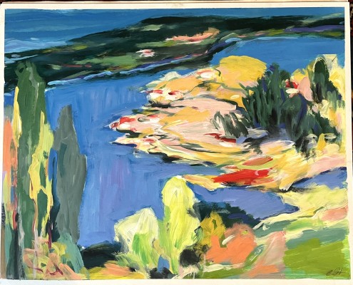 Steinhauser, Erwin (1939-2023) Expressionistische Landschaften, vier Stück, Öl auf Malpapier.