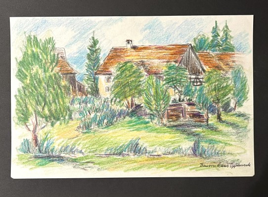 Steinhauser, Erwin (1939-2023) Große Mappe, 101 Blätter, verschiedene Techniken: Bleistift, Ölkreide, Aquarell, Mischtechnik. Formate zwischen 21 x 30 cm (Hoch- und Querformat) sowie 16 x 24 cm (Hoch- und Querformate) sowie 12 x 17 cm.