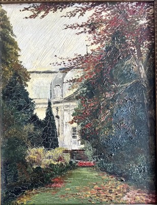Anonym (20.Jahrhundert) Herbst im Garten, Öl auf Platte.