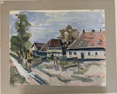 Aegerter, August (1978-1971) Dorfansicht, 1959, Aquarell.