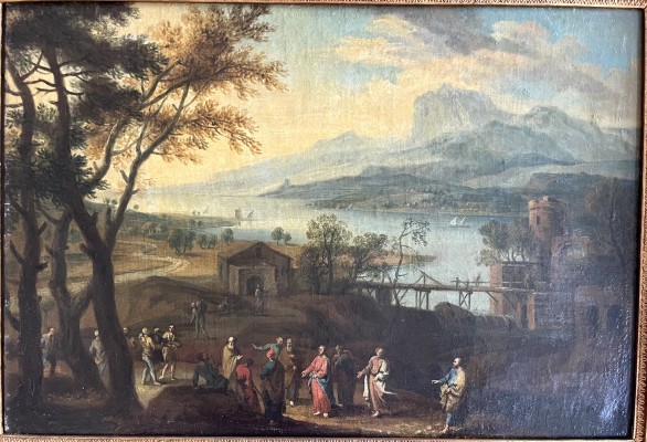 Beich, Joachim Franz (1665-1748) Trubel am See, Öl auf Leinwand.