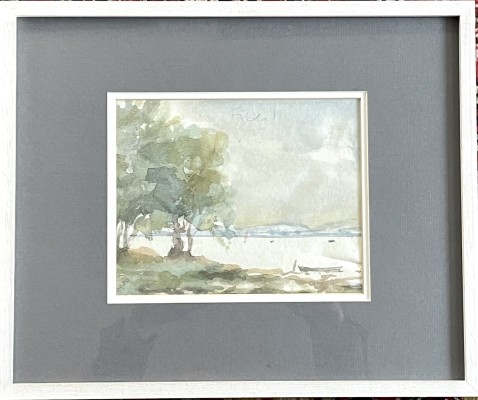 Ficus, André Hans (1919-1999) Blick auf den Bodensee, Aquarell.