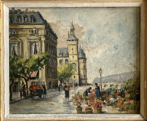 Leverd, Eduard (1881-1953) Straßenszene in Strasbourg, Öl auf Leinwand .