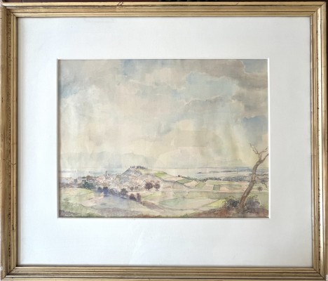 Möritz, Karl (1896-1963) Hegaublick über eine Anhöhe bei Allensbach, 1958, Aquarell.